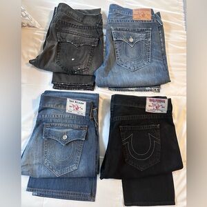 True Religion Men's Jeans in Black and Blue.